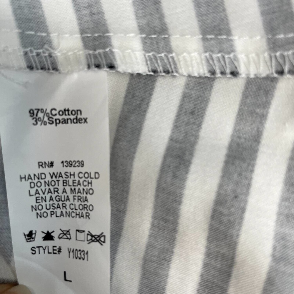 Lulus Womens Flare Skirt Black White Stripe Cotton Blend Stretch Pleated Large - Picture 10 of 10